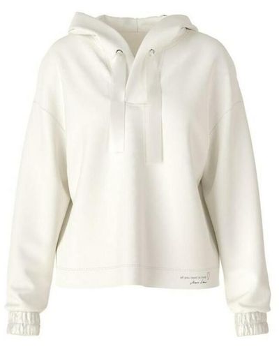 Marc Cain Sa 44.01 j10 noble sweatshirt with hood 110 - Blanco