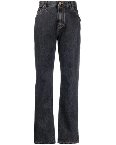 Balmain Zeitlose high-waisted straight-leg denim jeans - Blau
