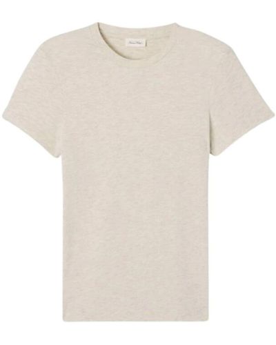 American Vintage Camiseta ypawood gris claro melange - Blanco