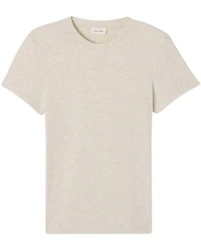 American Vintage Grau meliertes ypawood t-shirt - Weiß