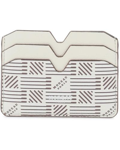 Moreau Paris Handbags,lederkartenhalter in m-form mit monogrammmuster - Weiß