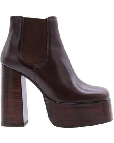 Bronx Heeled Boots - Brown