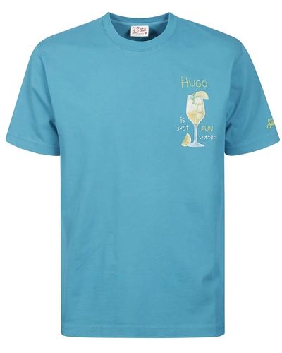 Mc2 Saint Barth Blau cocktail print baumwoll t-shirt