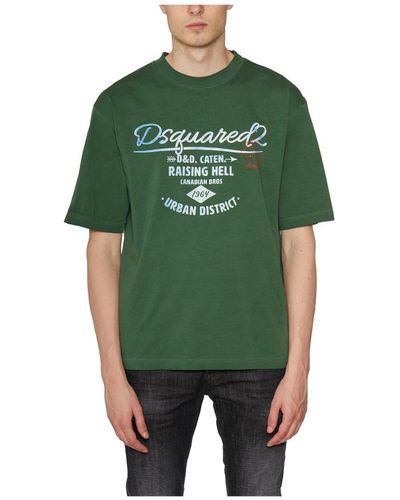 DSquared² T-shirt in cotone con stampa - Verde