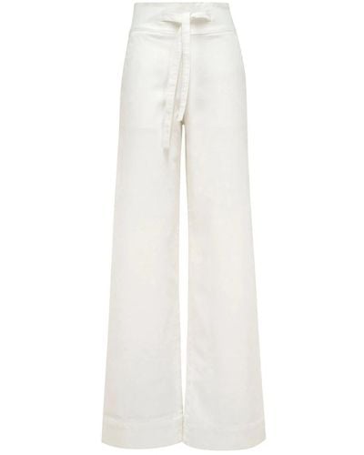 MVP WARDROBE Jeans palazzo de talle alto en lavado oscuro - Blanco