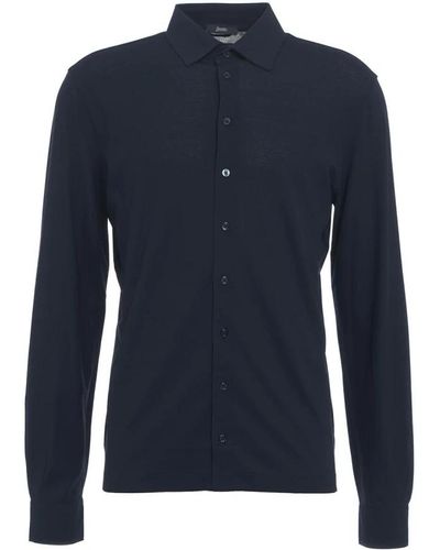 Herno Baumwollhemd mit knopfverschluss - Blau