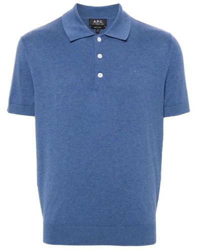 A.P.C. Polo Shirts - Blue
