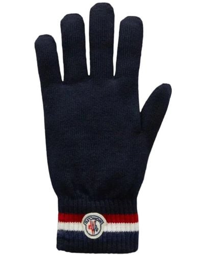 Moncler Tricolor wollhandschuhe navy - Blau