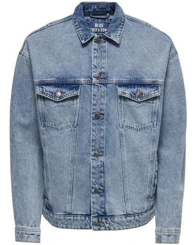 Only & Sons Denim Jackets - Blue