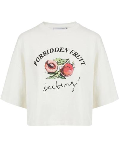 Iceberg Camiseta corta blanca de manga corta con estampado forbidden fruit - Blanco