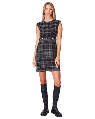 Marella Vestido tweed semi-ajustado - Azul