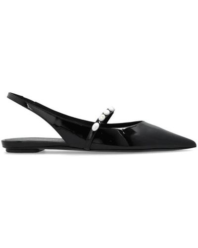 Stuart Weitzman Emilia pearlita slingback zapatos planos - Negro