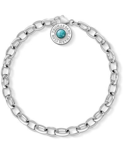 Thomas Sabo Braccialetto charm turchese in argento sterling - Metallizzato