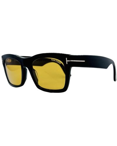 Tom Ford Rechteckige quadratische sonnenbrille schwarz gelb