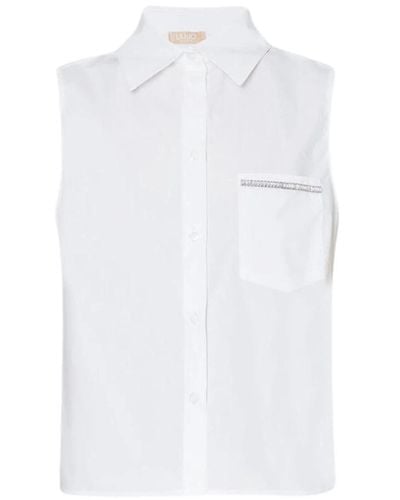 Liu Jo Ärmellose bluse mit strass - Weiß
