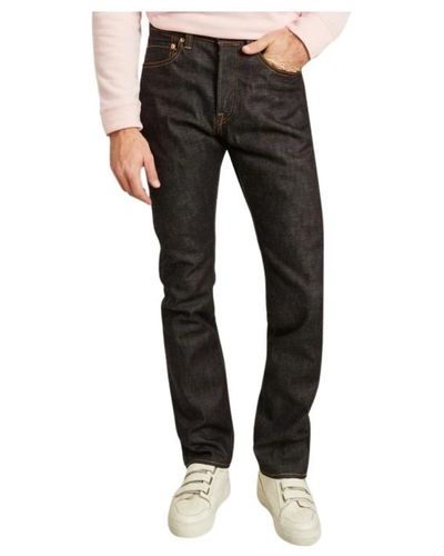 Momotaro Jeans Jeans naturalmente affusolati con cotone selvedge - Nero