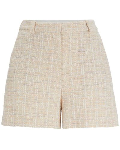 BOSS Shorts in tweed a vita alta - Neutro