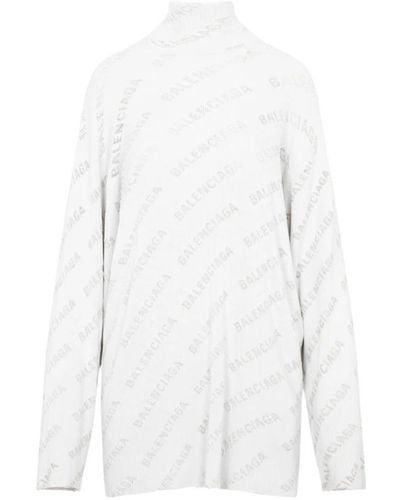 Balenciaga Oversize Turtleneck Sweater - White