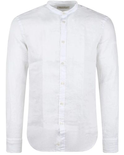 Brian Dales Leinenhemd mit darin-kragen - Weiß