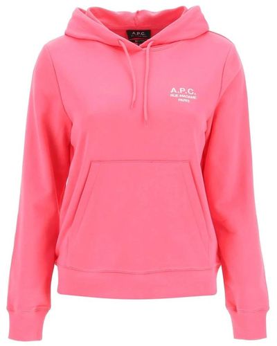 A.P.C. Uela hoodie mit logo-stickerei,uela kapuzenpullover mit logo-stickerei - Pink