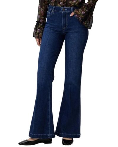 PAIGE Vintage-inspirierte high-rise flare jeans - Blau