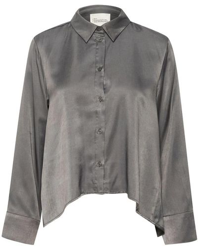 My Essential Wardrobe Knot shirt bluse smoked pearl - Grau