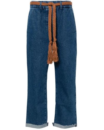 Alysi Indigo blaue denim jeans tapered bein