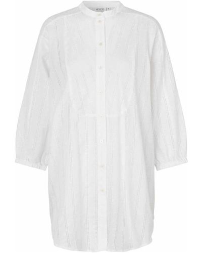 Masai Camisa oversize femenina con mangas 3⁄4 - Blanco