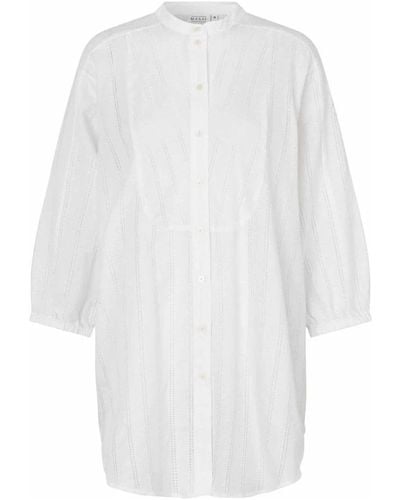 Masai Feminine oversized shirt mit 3⁄4 ärmeln - Weiß