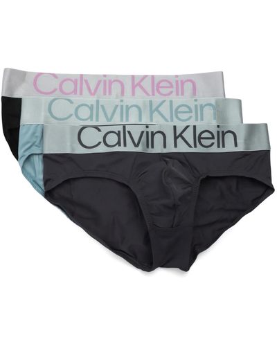 Calvin Klein 3er-pack microfiber steel slip set - Schwarz