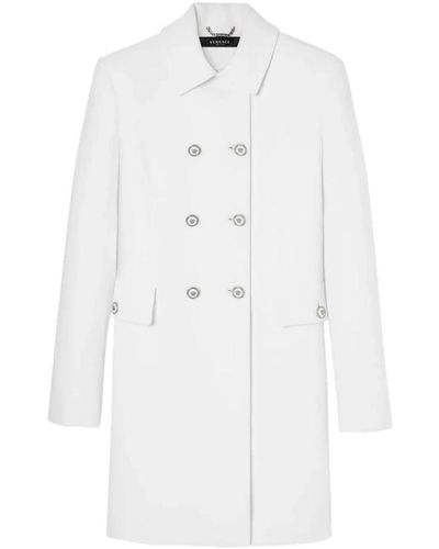 Versace Double-Breasted Coats - White