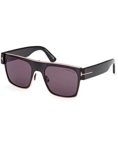 Tom Ford Edwin ft1073 01a sonnenbrille - glänzend schwarz/rauch - Lila