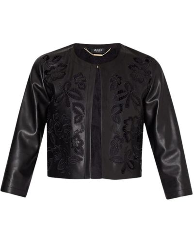 Liu Jo Leather Jackets - Black