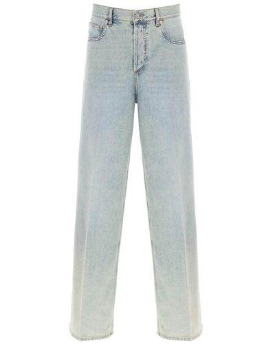 Valentino Garavani Jeans oversize con dettaglio a v - Blu