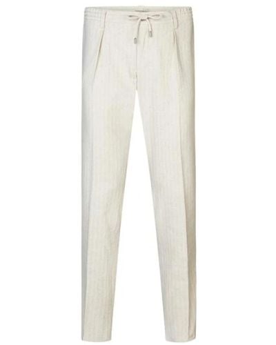 Profuomo Prof - trousers > slim-fit trousers - Blanc