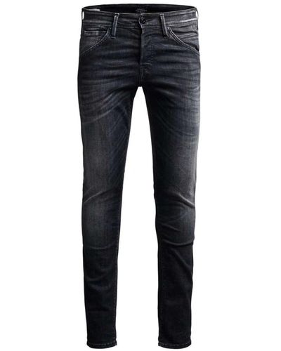 Jack & Jones Stretch jeans in grau mit slim fit - Blau