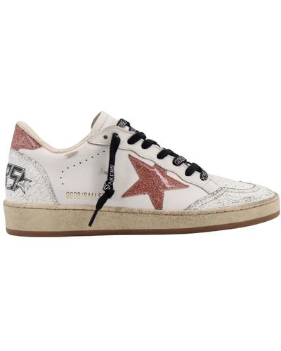 Golden Goose Zapatillas de cuero blancas con estrella iconica - Marrón