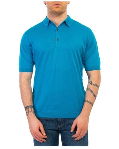 John Smedley Polo Shirts - Blau