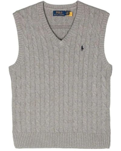 Ralph Lauren Sleeveless Knitwear - Grey