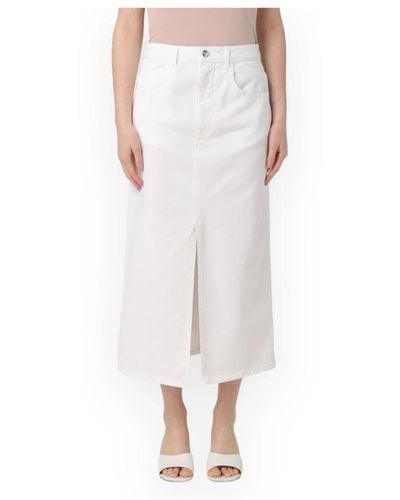Fay Denim Skirts - White