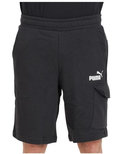 PUMA Shorts neri con stampa logo cargo - Nero