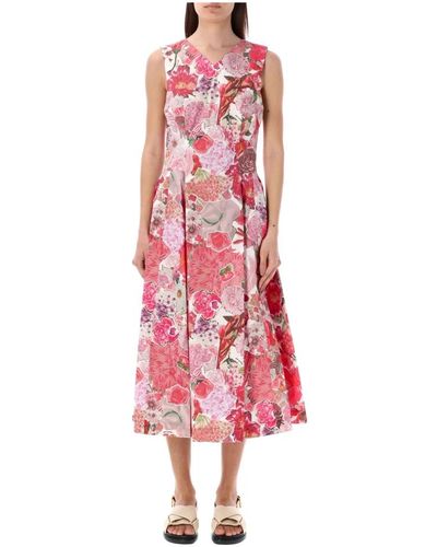 Marni Rosa clematis collage print kleid - Rot