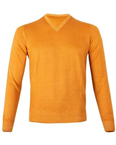 Gran Sasso V-Neck Knitwear - Orange
