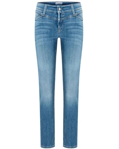 Cambio Slim-fit superstretch seam shaping jeans - Blu
