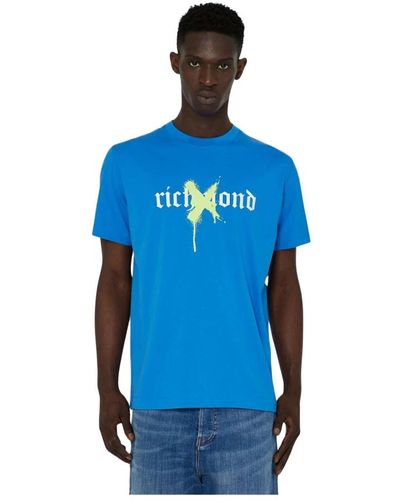 John Richmond T-shirt mit grafikdruck - Blau