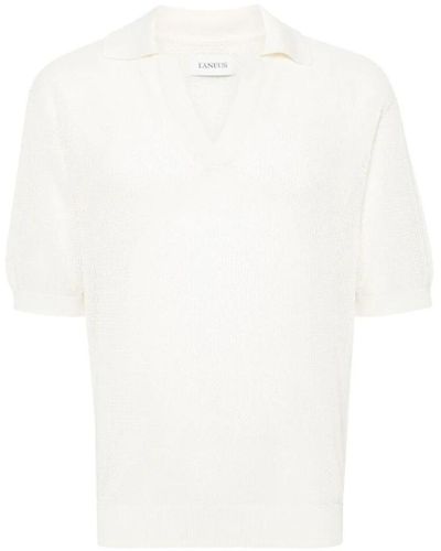 Laneus Mesh polo sweater - Bianco
