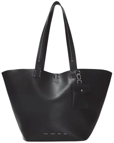 Proenza Schouler Elegante schwarze ledertasche mit abnehmbarer pouch