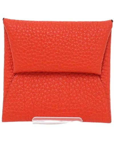 Hermès Portafoglio in pelle arancione usato - Rosso