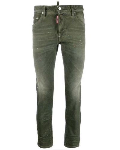 DSquared² Skater jeans mit farbspritzern - Grün