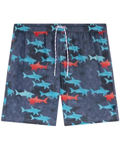 Paul & Shark Shark print badebekleidung - Blau